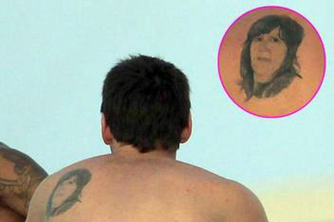 Lionel Messi made a tattoo with a picture of his grandmother