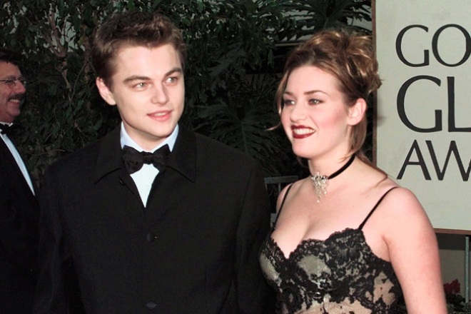Young Leonardo DiCaprio and Kate Winslet
