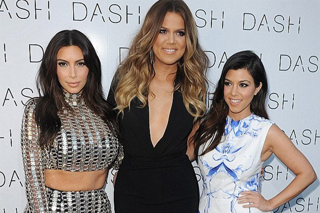 Kim Kardashian with sisters