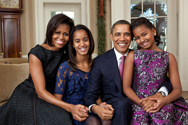 Barack Obama and his family