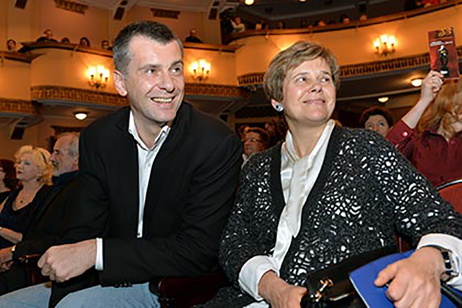 Mikhail Prokhorov with his sister Irina