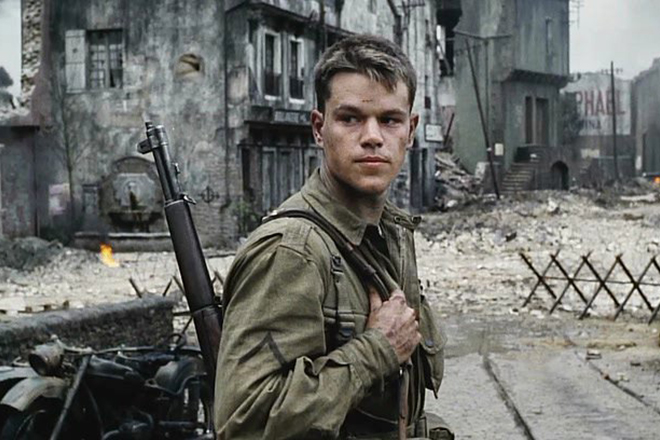 Matt Damon in the film "Saving Private Ryan"