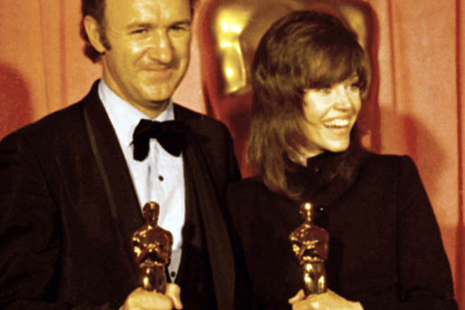 Gene Hackman and Jane Fonda at the 1971 Academy Award Ceremony