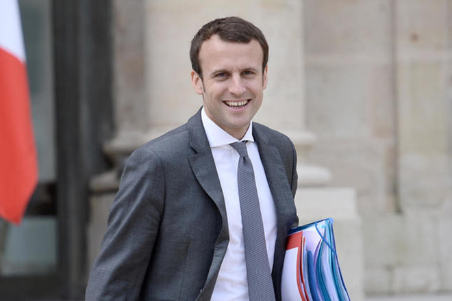 Emmanuel Macron as the leader of the program “Revolution”