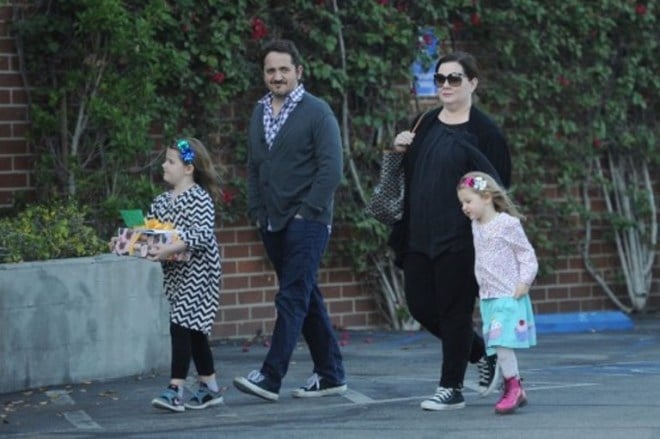 Melissa McCarthy with her husband and children
