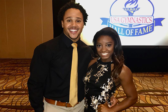 Simone Biles and Stacey Ervin Jr.