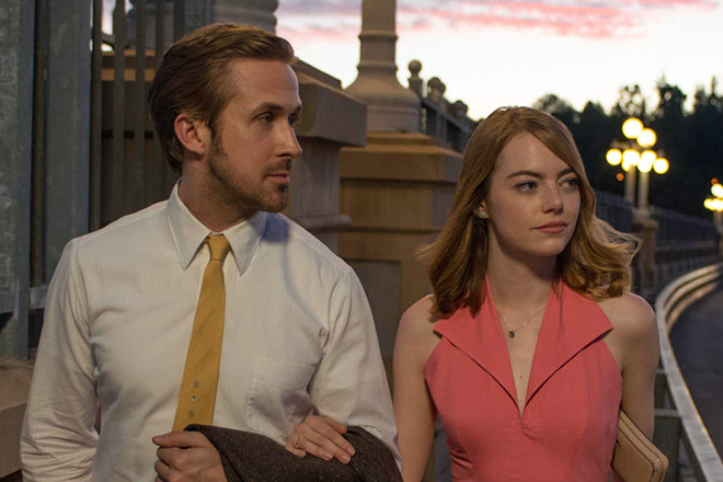 Ryan Gosling and Emma Stone in the movie La La Land