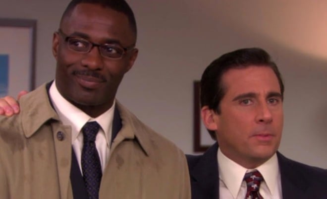 Idris Elba and Steve Carell in the film The Office