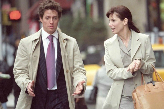 Hugh Grant and Sandra Bullock in the movie Two Weeks Notice