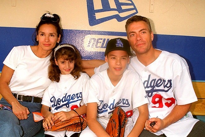 Jean-Claude Van Damme with his wife and children