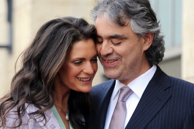 Andrea Bocelli with his wife, Veronica