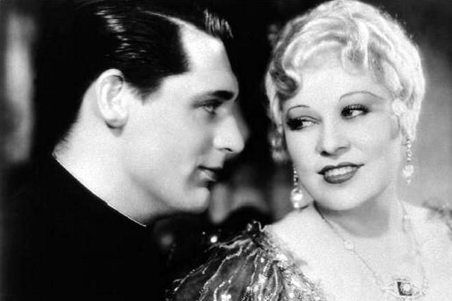 Cary Grant and Mae West in the movie She Done Him Wrong