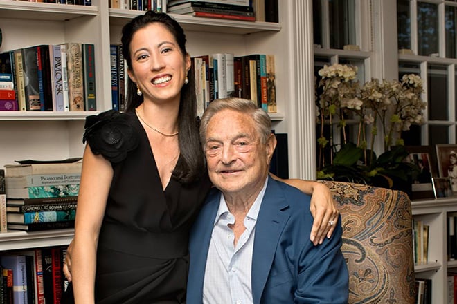 George Soros with his wife Tamiko Bolton