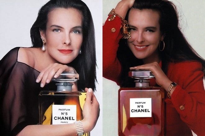 Carole Bouquet advertising the perfume Chanel No. 5