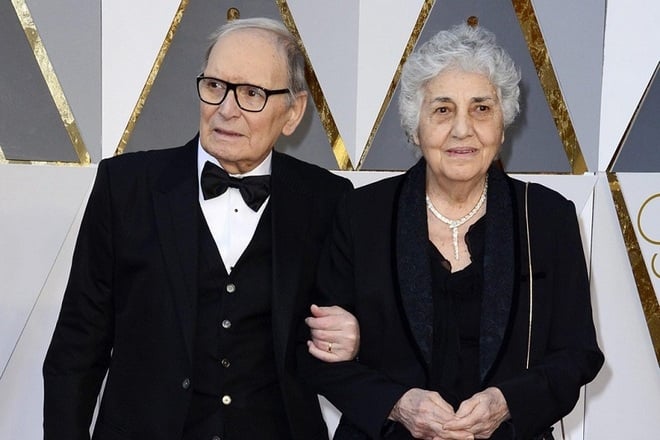 Ennio Morricone together with his wife, Maria