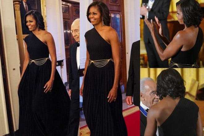 Michelle Obama wearing a Michael Kors dress