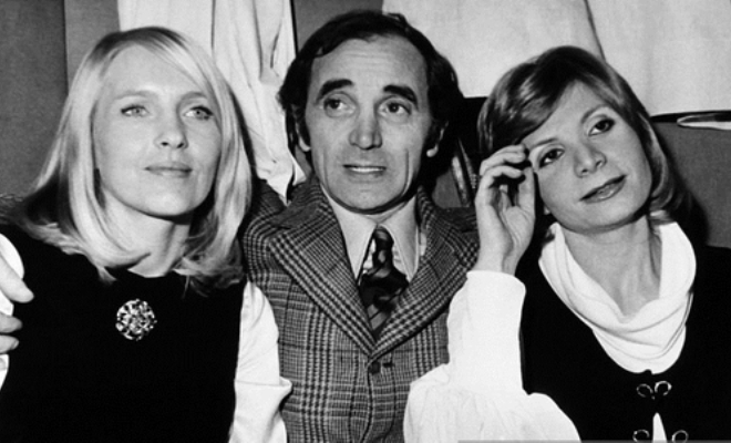 Charles Aznavour with his wife Ulla and daughter Séda (on the right)
