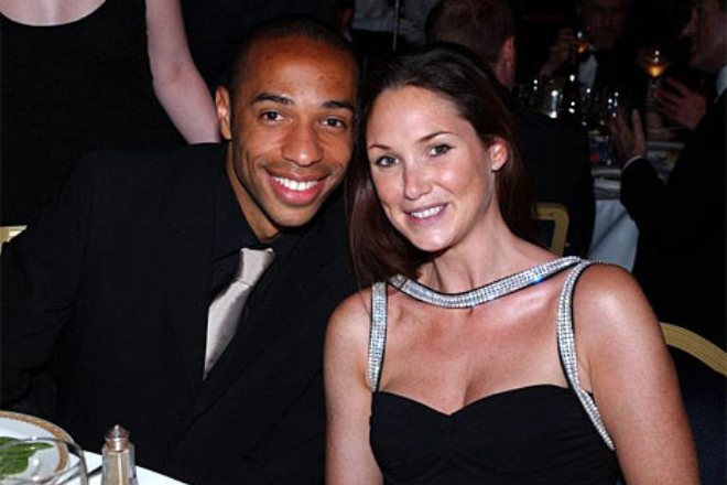 Thierry Henry with his former wife