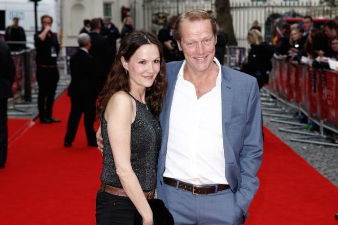 Iain Glen with his wife, Charlotte Emmerson