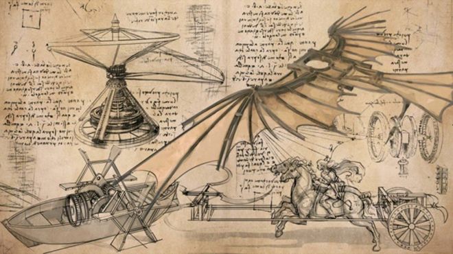 Leonardo da Vinci’s schemes and sketches