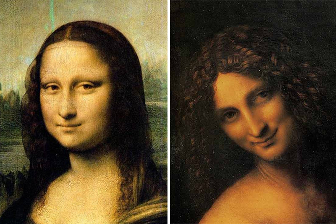 The models for Mona Lisa and St. John the Baptist look alike