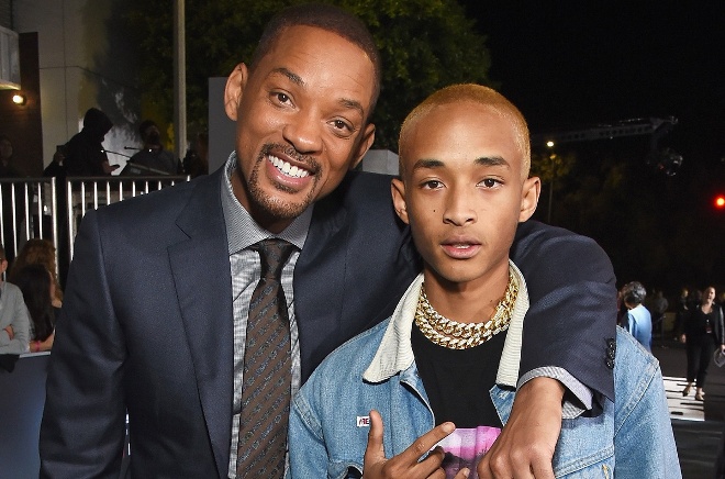 Jaden Smith with his father