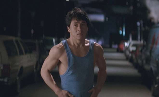 Jackie Chan in the movie Rumble in the Bronx