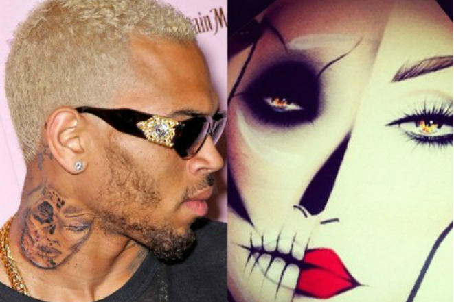 Chris Brown’s tattoo of Rihanna