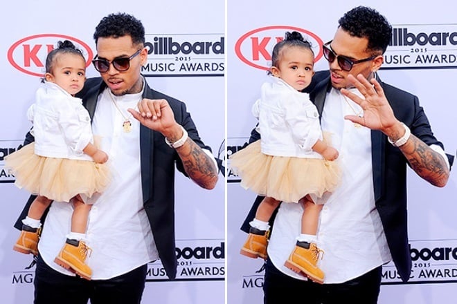 Chris Brown with his daughter