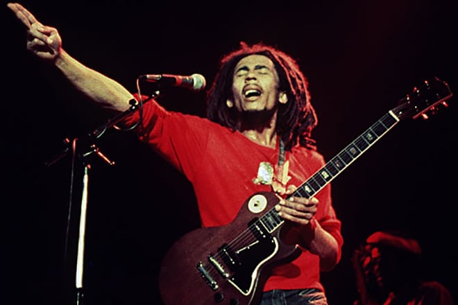 Bob Marley on the stage