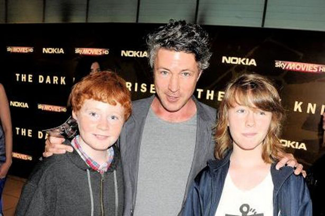 Aidan Gillen with his children