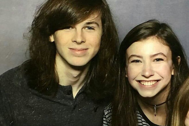 Chandler Riggs and Katelyn Nacon