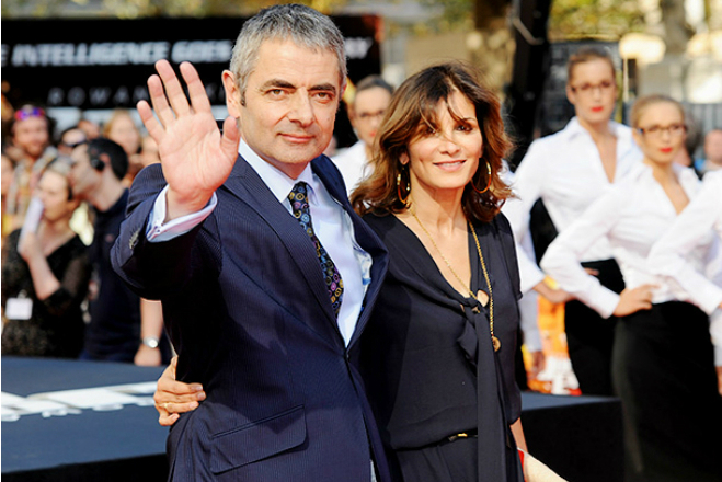 Rowan Atkinson with his wife