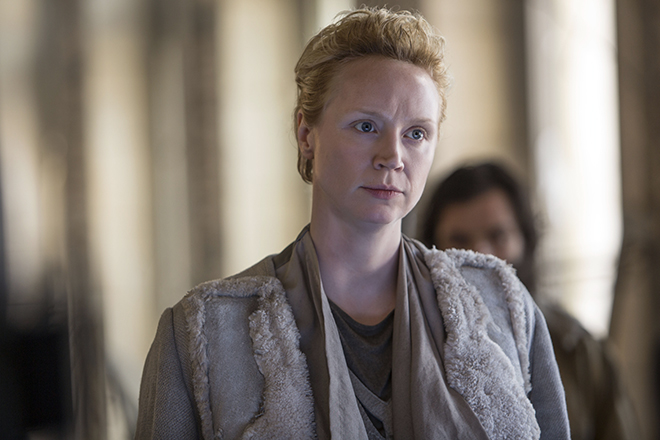 Gwendoline Christie in the movie The Hunger Games: Mockingjay – Part 2
