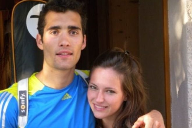 Martin Fourcade with the common-law wife, Hélène
