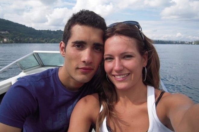 Martin Fourcade and his wife