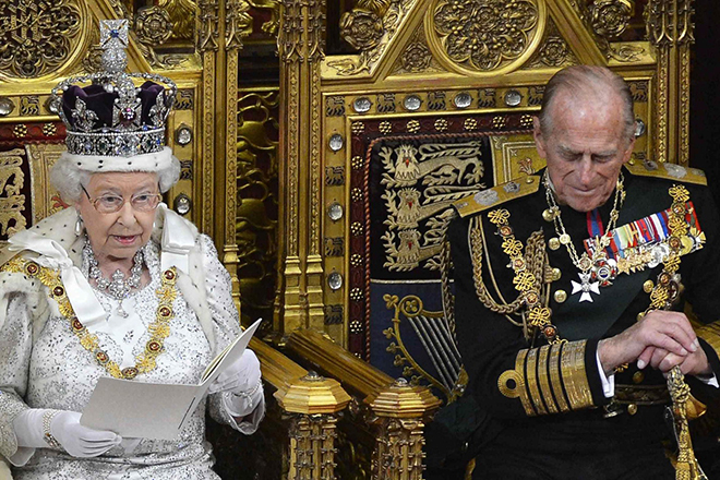 Prince Philip and Elizabeth II today