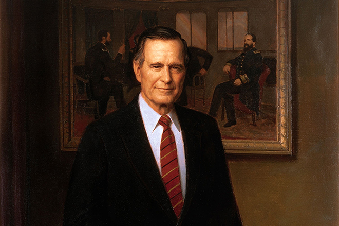 The portrait of George Bush Sr.