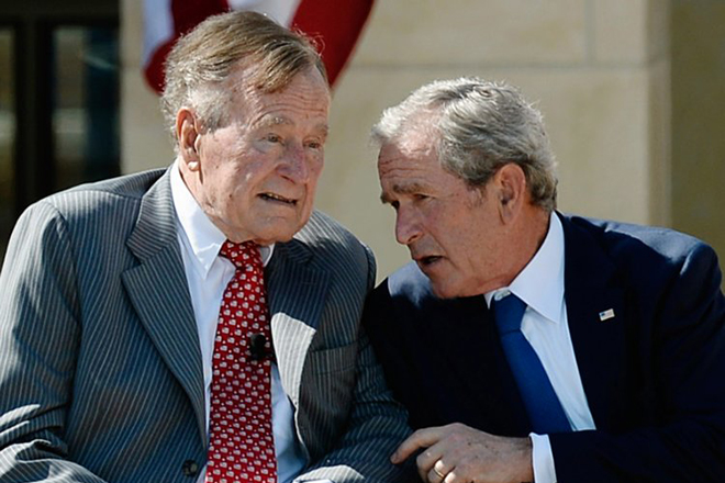George Bush Sr. and George Bush Jr.