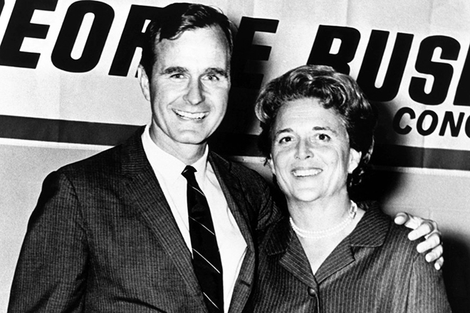 George Bush and his wife Barbara Pierce