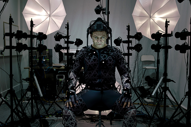 Andy Serkis on the movie set of Star Wars: Episode VII - The Force Awakens