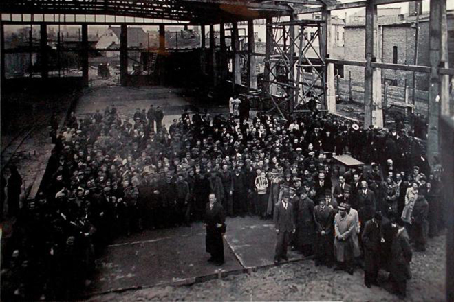 Oskar Schindler at a factory