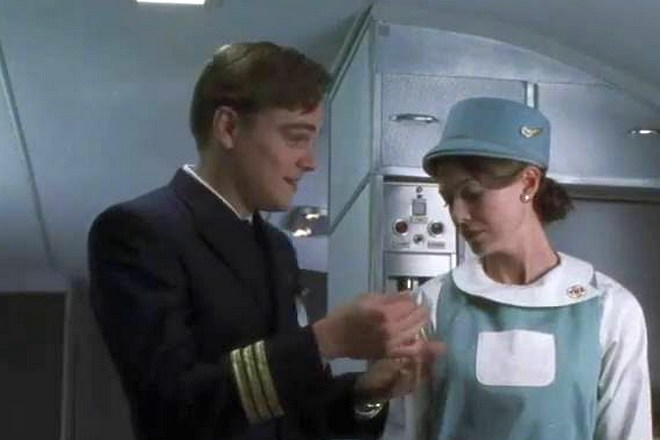 Leonardo DiCaprio and Ellen Pompeo in the movie Catch Me If You Can