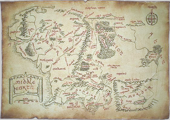 The map of Middle-earth