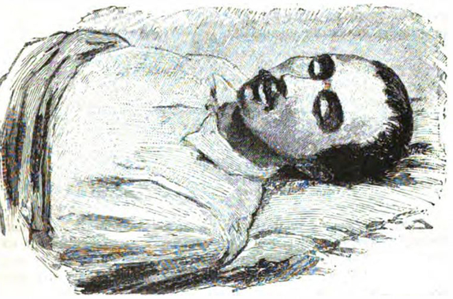 Mikhail Lermontov on his deathbed