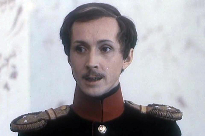 Nikolai Burlyaev in the role of Mikhail Lermontov