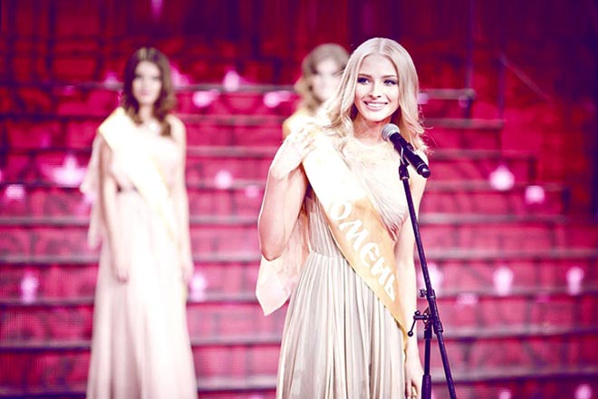 Alena Shishkova at the contest "Miss Russia"