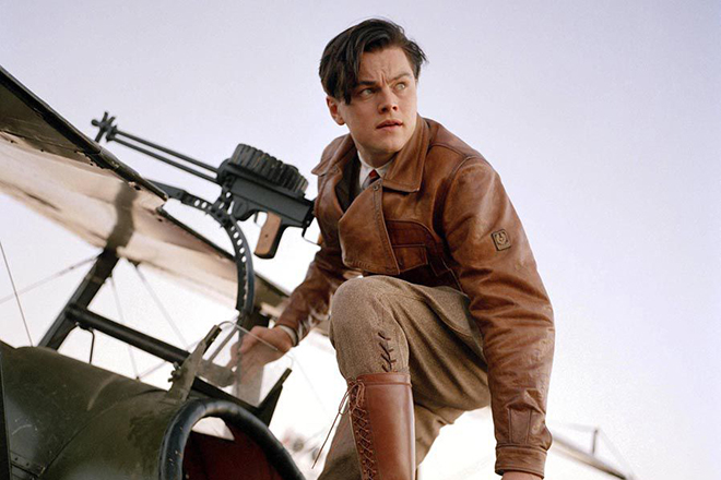 Leonardo DiCaprio as Howard Hughes in the movie ''Aviator''