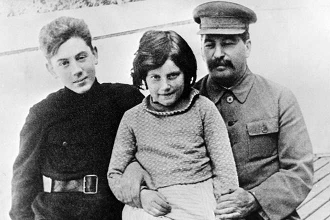 Joseph Stalin with his son Vasily and daughter Svetlana