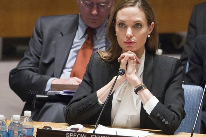 Angelina Jolie at the meeting  of UN